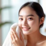 美容鍼を受けた翌日の女性
